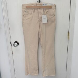 Ag Adriano Goldschmied Farrah Boot Crop Jeans in Cream